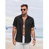 image:imageCOOFANDY Mens Button Down Shirt Short Sleeve Casual Shirts for Summer Beach Vacation ShirtsBlack