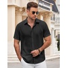 image:imageCOOFANDY Mens Button Down Shirt Short Sleeve Casual Shirts for Summer Beach Vacation ShirtsBlack
