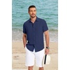 image:imageCOOFANDY Mens Button Down Shirt Short Sleeve Casual Shirts for Summer Beach Vacation ShirtsBlue Violet