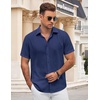 image:imageCOOFANDY Mens Button Down Shirt Short Sleeve Casual Shirts for Summer Beach Vacation ShirtsBlue Violet