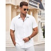 image:imageCOOFANDY Mens Button Down Shirt Short Sleeve Casual Shirts for Summer Beach Vacation ShirtsWhite