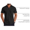 image:imageCOOFANDY Mens Button Down Shirts Short Sleeve Casual Shirt Summer Untucked Dress ShirtsBlack