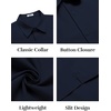 image:imageCOOFANDY Mens Button Down Shirts Short Sleeve Casual Shirt Summer Untucked Dress ShirtsNavy Blue