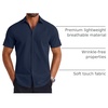 image:imageCOOFANDY Mens Button Down Shirts Short Sleeve Casual Shirt Summer Untucked Dress ShirtsNavy Blue