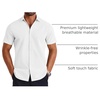 image:imageCOOFANDY Mens Button Down Shirts Short Sleeve Casual Shirt Summer Untucked Dress ShirtsWhite