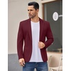 image:imageCOOFANDY Mens Casual Blazer Jacket One Button Suit Jackets Lightweight Knit Sport CoatWine Red