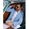 image:imageCOOFANDY Mens Casual Blazer Knit Sport Coat Regular Fit Suit JacketLight Blue
