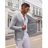 image:imageCOOFANDY Mens Casual Blazer Knit Sport Coat Regular Fit Suit JacketLight Grey