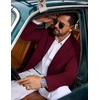 image:imageCOOFANDY Mens Casual Blazer Knit Sport Coat Regular Fit Suit JacketWine Red
