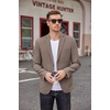 image:imageCOOFANDY Mens Casual Blazer Two Button Sport Coats Lightweight Printed Lining Suit JacketKhaki