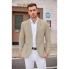 image:imageCOOFANDY Mens Casual Blazer Two Button Sport Coats Lightweight Printed Lining Suit JacketLight Khaki