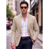 image:imageCOOFANDY Mens Casual Knit Blazer Sport Coats Business Suit JacketLight Khaki