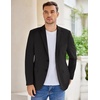 image:imageCOOFANDY Mens Casual Knit Blazer Stretch Sport Coat Two Button Suit JacketsBlack