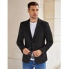 image:imageCOOFANDY Mens Casual Knit Blazer Stretch Sport Coat Two Button Suit JacketsBlack