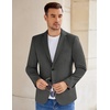 image:imageCOOFANDY Mens Casual Knit Blazer Stretch Sport Coat Two Button Suit JacketsDark Heather Grey