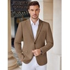 image:imageCOOFANDY Mens Casual Knit Blazer Stretch Sport Coat Two Button Suit JacketsLight Brown