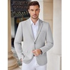 image:imageCOOFANDY Mens Casual Knit Blazer Stretch Sport Coat Two Button Suit JacketsLight Heather Grey