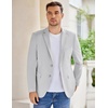 image:imageCOOFANDY Mens Casual Knit Blazer Stretch Sport Coat Two Button Suit JacketsLight Heather Grey