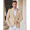 image:imageCOOFANDY Mens Casual Knit Blazer Stretch Sport Coat Two Button Suit JacketsLight Khaki