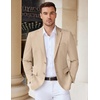 image:imageCOOFANDY Mens Casual Knit Blazer Stretch Sport Coat Two Button Suit JacketsLight Khaki