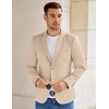 image:imageCOOFANDY Mens Casual Knit Blazer Stretch Sport Coat Two Button Suit JacketsLight Khaki