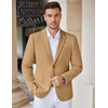image:imageCOOFANDY Mens Casual Knit Blazer Stretch Sport Coat Two Button Suit JacketsLight Tan