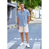 image:imageCOOFANDY Mens Casual Linen Shirts Short Sleeve Button Down Shirt Summer Beach TopsLight Blue