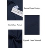 image:imageCOOFANDY Mens Casual Linen Shirts Short Sleeve Button Down Shirt Summer Beach TopsNavy Blue