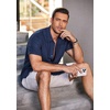 image:imageCOOFANDY Mens Casual Linen Shirts Short Sleeve Button Down Shirt Summer Beach TopsNavy Blue
