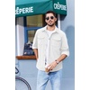 image:imageCOOFANDY Mens Corduroy Button Down Shirts Jackets Casual Long Sleeve Shacket Lightweight Overshirts with Flap PocketsWhite