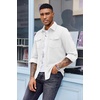 image:imageCOOFANDY Mens Corduroy Button Down Shirts Jackets Casual Long Sleeve Shacket Lightweight Overshirts with Flap PocketsWhite
