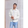 image:imageCOOFANDY Mens Corduroy Button Down Shirts Jackets Casual Long Sleeve Shacket Lightweight Overshirts with Flap PocketsWhite