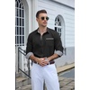 image:imageCOOFANDY Mens Dress Shirt Long Sleeve Button Down Shirt Wrinkle Free CasualBlackstripes
