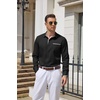image:imageCOOFANDY Mens Dress Shirt Long Sleeve Button Down Shirt Wrinkle Free CasualBlackstripes