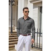 image:imageCOOFANDY Mens Dress Shirt Long Sleeve Button Down Shirt Wrinkle Free CasualDark Grey