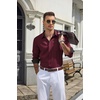 image:imageCOOFANDY Mens Dress Shirt Long Sleeve Button Down Shirt Wrinkle Free CasualDark Red