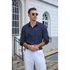 image:imageCOOFANDY Mens Dress Shirt Long Sleeve Button Down Shirt Wrinkle Free CasualNavy Blue