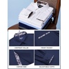 image:imageCOOFANDY Mens Dress Shirt Long Sleeve Button Down Shirt Wrinkle Free CasualNavy Blueblue White Grid