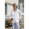 image:imageCOOFANDY Mens Dress Shirt Long Sleeve Button Down Shirt Wrinkle Free CasualWhite