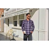 image:imageCOOFANDY Mens Flannel Plaid Shirts Long Sleeve Casual Button Down Cotton Shirt with PocketPurple Black Plaid