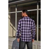 image:imageCOOFANDY Mens Flannel Plaid Shirts Long Sleeve Casual Button Down Cotton Shirt with PocketPurple Black Plaid