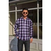 image:imageCOOFANDY Mens Flannel Plaid Shirts Long Sleeve Casual Button Down Cotton Shirt with PocketPurple Black Plaid