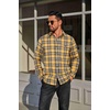 image:imageCOOFANDY Mens Flannel Plaid Shirts Long Sleeve Casual Button Down Cotton Shirt with PocketYellow Navy Plaid