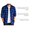 image:imageCOOFANDY Mens Flannel Plaid Shirts Long Sleeve Caual Button Down ShirtsBlue