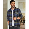 image:imageCOOFANDY Mens Flannel Plaid Shirts Long Sleeve Caual Button Down ShirtsDark Blue