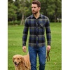 image:imageCOOFANDY Mens Flannel Plaid Shirts Long Sleeve Caual Button Down ShirtsDark Blue