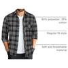 image:imageCOOFANDY Mens Flannel Plaid Shirts Long Sleeve Caual Button Down ShirtsDark Grey