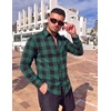 image:imageCOOFANDY Mens Flannel Plaid Shirts Long Sleeve Caual Button Down ShirtsGreen