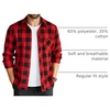 image:imageCOOFANDY Mens Flannel Plaid Shirts Long Sleeve Caual Button Down ShirtsRed