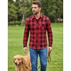 image:imageCOOFANDY Mens Flannel Plaid Shirts Long Sleeve Caual Button Down ShirtsRed